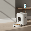 Bravonne SmartBowl Pro Cat Feeder Lifestyle Shot — Cat Eating from Automatic Feeder at Home | Bravonne