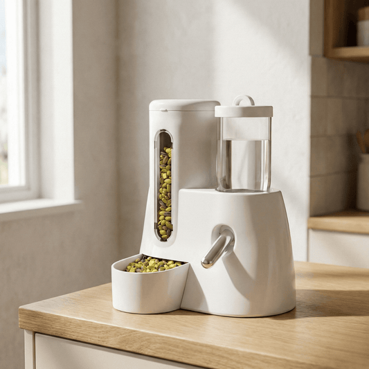 Bravonne EliteNibble Smart Feeding Station for Small Pets — White Variant, Reliable Timer Feeder | Bravonne
