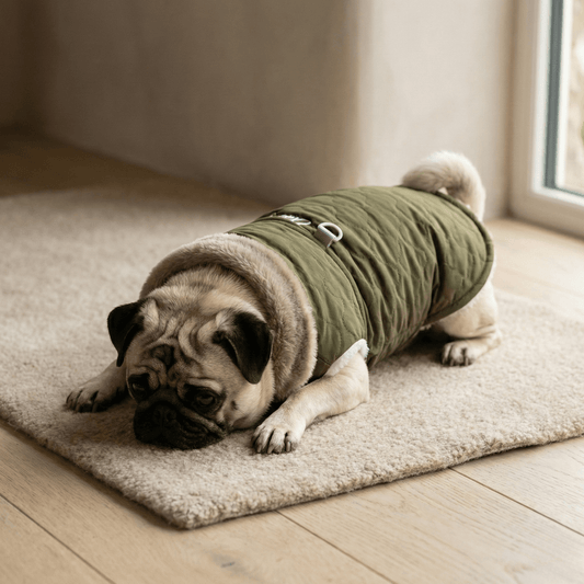 Bravonne ColdGuard Dog Coat Back View — Full Coverage Fleece Lining Keeps Dogs Warm in the Cold | Bravonne