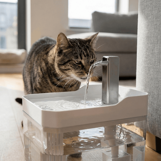 Bravonne HydraLux Automatic Cat Fountain — Flowing Water to Stimulate Natural Drinking Instinct | Bravonne