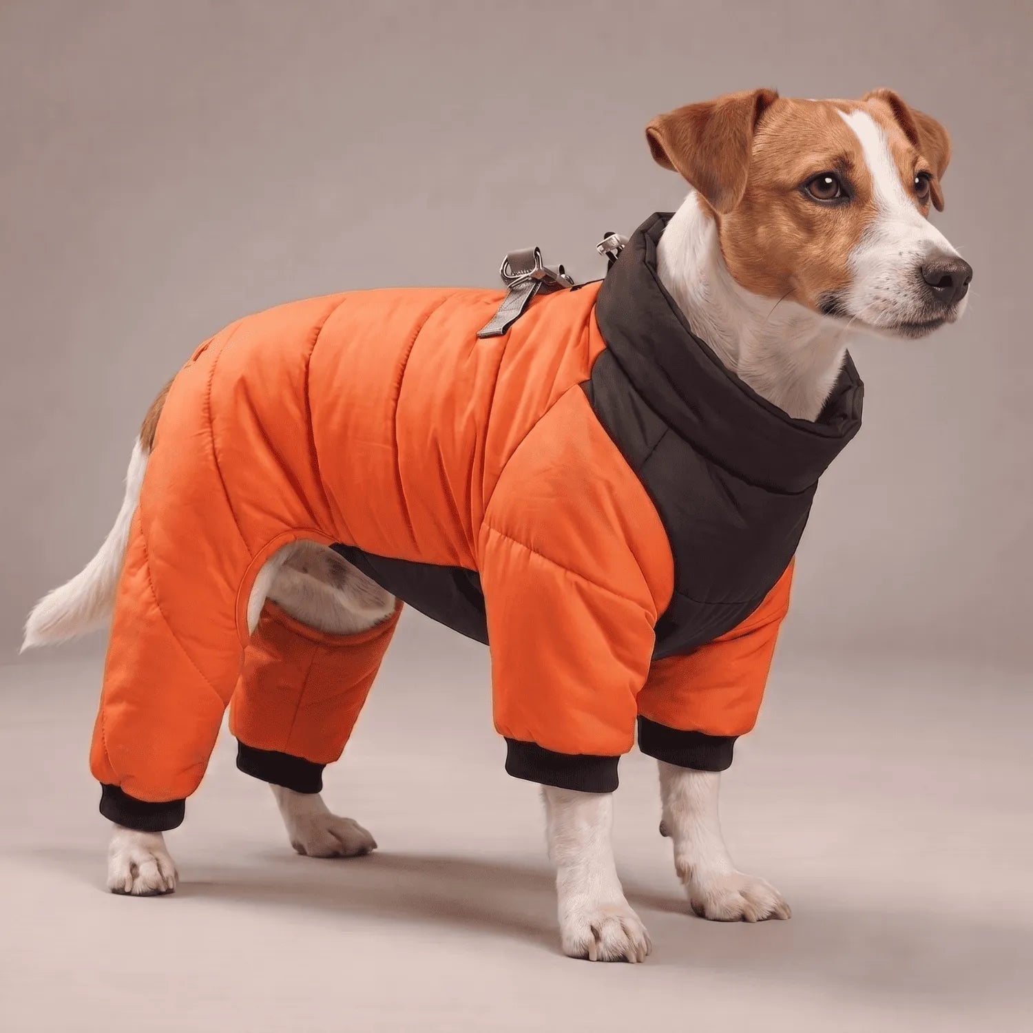 Bravonne RoyalBark Premium Dog Coat Lifestyle Shot — Dog Walking Clean and Dry in UK Rainy Weather | Bravonne