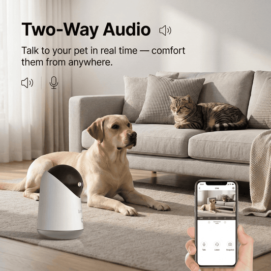 Bravonne PetGuard Pro Camera Two-Way Audio Feature — Speak to Your Pet Remotely | Bravonne