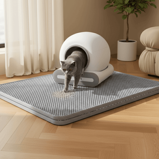 Bravonne PureStep Eco-Safe Litter Mat Black — Honeycomb Surface Traps Litter from Cat Paws | Bravonne