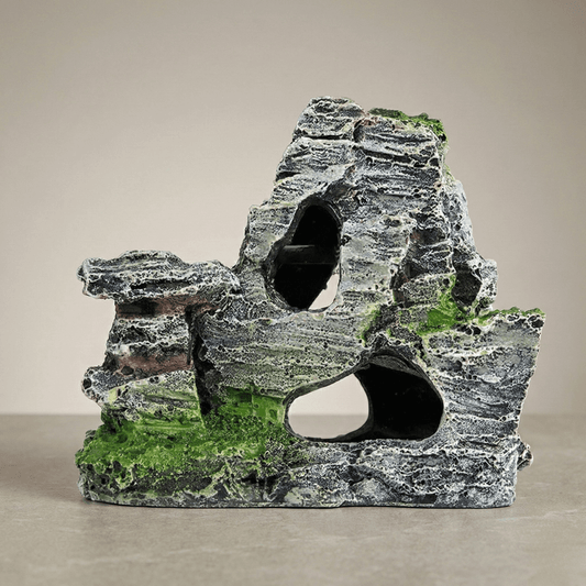 Bravonne DeepRock Fish Cave Side View — Non-Toxic Resin, Safe for Freshwater and Saltwater Tanks | Bravonne
