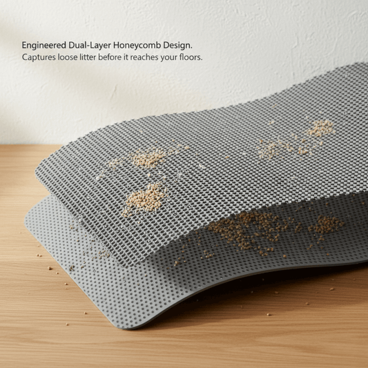 Bravonne PureStep Litter Mat Double Layer Design — Top Layer Traps Litter, Bottom Tray Holds It In | Bravonne