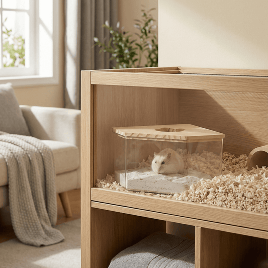 Bravonne SereniPet Deluxe Hamster Sand Bath Box — Pentagon Shape, Stress-Free Grooming for Small Pets | Bravonne