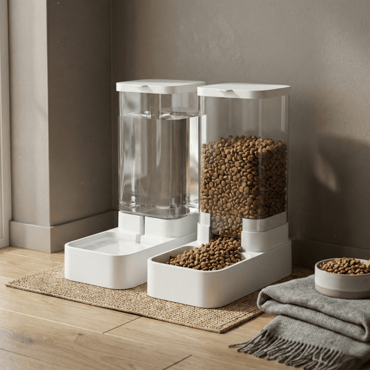Bravonne ClearServe Gravity Feeder Side View — BPA-Free, Large Capacity Dog Bowl | Bravonne