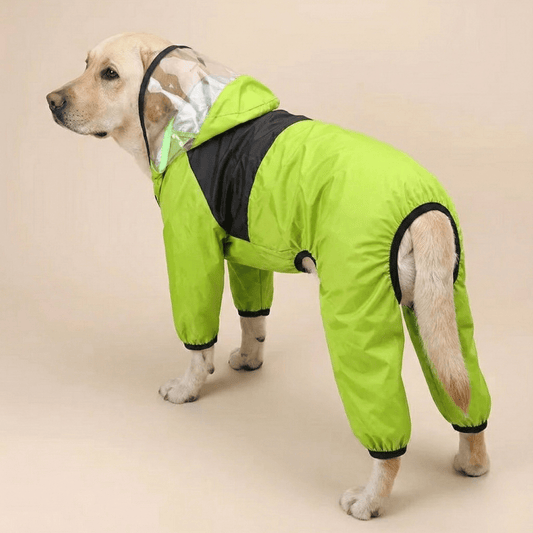 Bravonne StormGuard Dog Rainwear Red Variant — High-Visibility Waterproof Jacket for Dogs | Bravonne