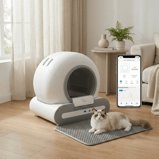 Bravonne WhiskerCare Intelligent Litter Box White — Self-Cleaning, Odour-Controlled Cat Toilet | Bravonne