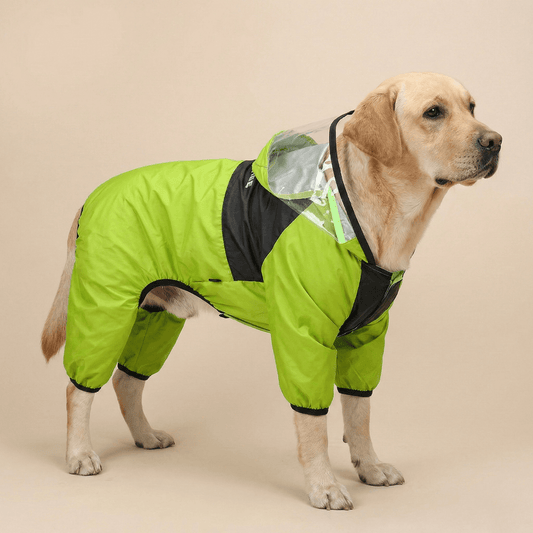 Bravonne StormGuard Premium Full-Cover Dog Rainwear Green — Waterproof Coat for UK Rainy Walks | Bravonne