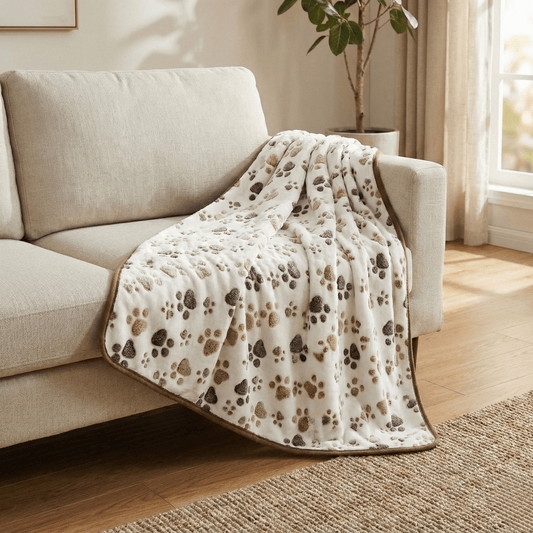 Bravonne WarmNest Plush Comfort Blanket for Dogs and Cats — White, Machine Washable | Bravonne